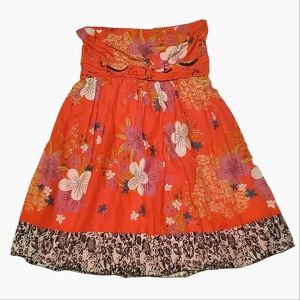 Forever XXI Bold Floral Strapless Dress